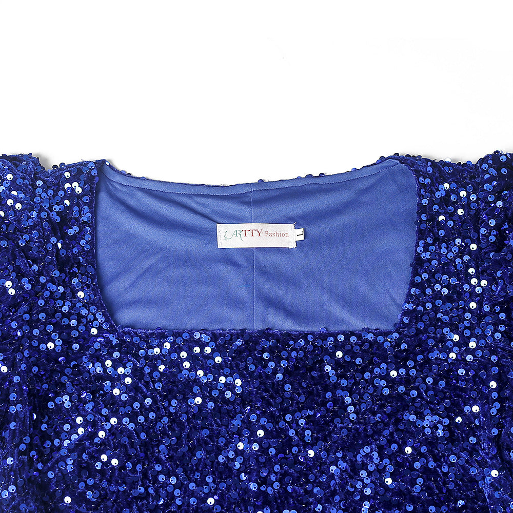 Fashion Celebrity Sequin Dress Plus Size Available