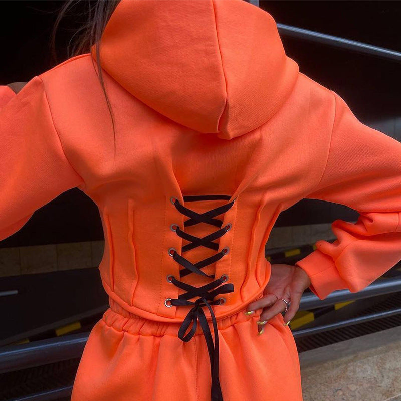 WOMENS FASHION HOODED TRACKSUIT