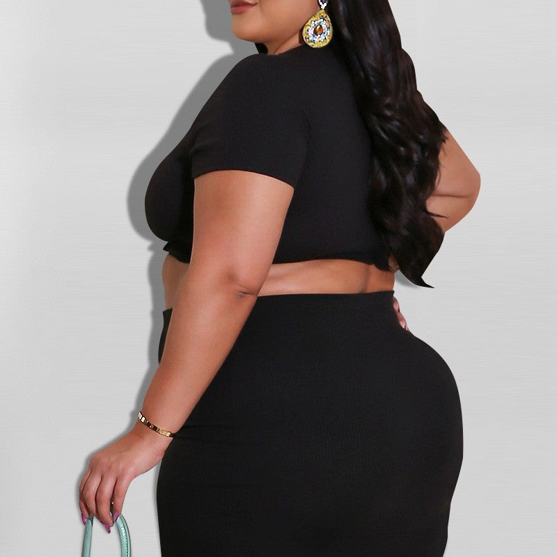 Women's Two-Piece Skirt Suit Plus Size Available