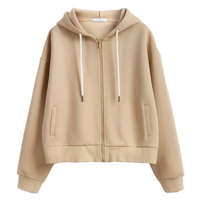 WOMEN'S HOODED CARDIGAN black,grey, khaki, white