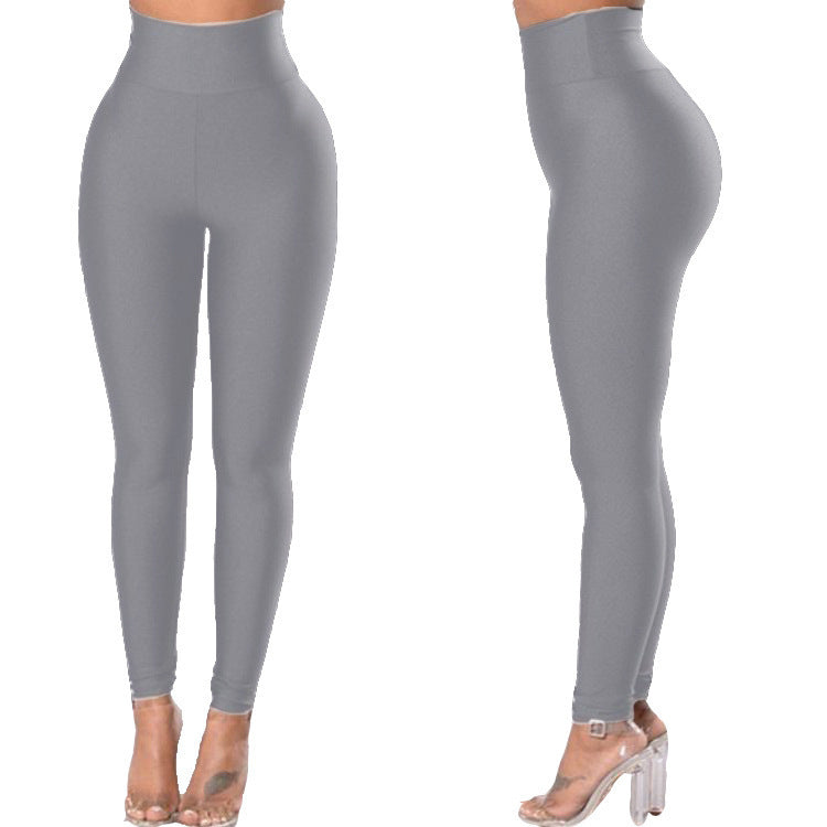 Women's Solid Colour Hip-Lifting Shine Leggings