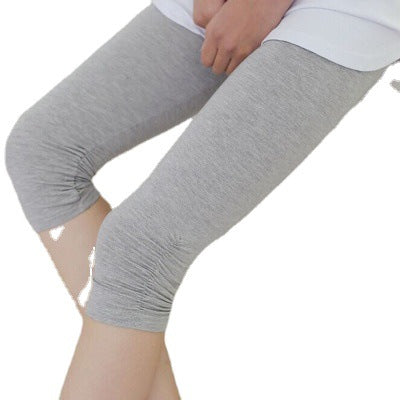 Cropped Pleated Cotton Leggings Plus Size Available