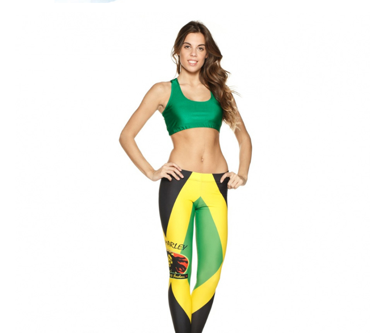 Jamaica Flag Carnival Festival Leggings Plus Size Available