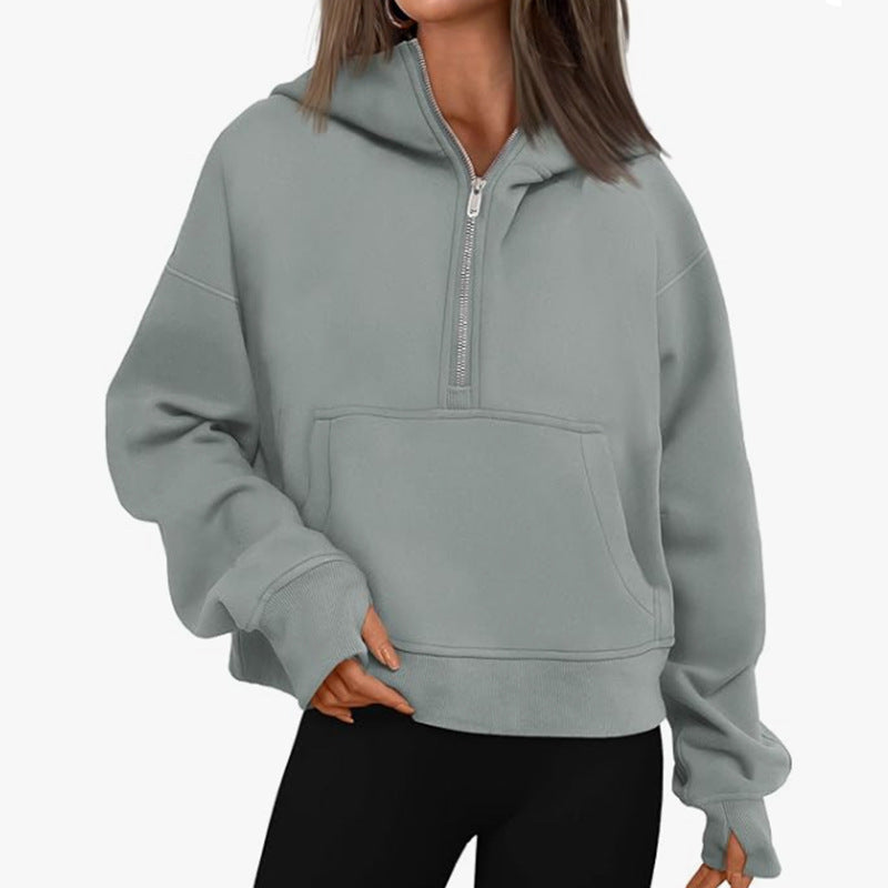 Autumn, Winter, Spring Long Sleeve Loose Hooded Jumper