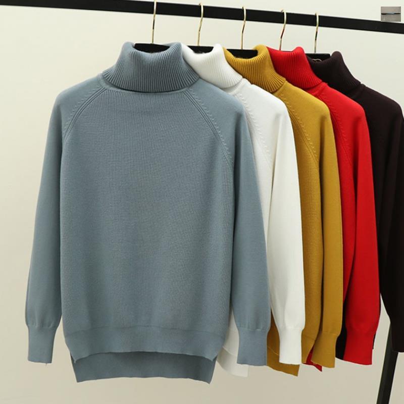 WOMEN'S TURTLENECK JUMPER IN PINK, APRICOT, BLACK, BLUE, COFFEE, GREY, KHAKI, RED, WHITE AND YELLOW