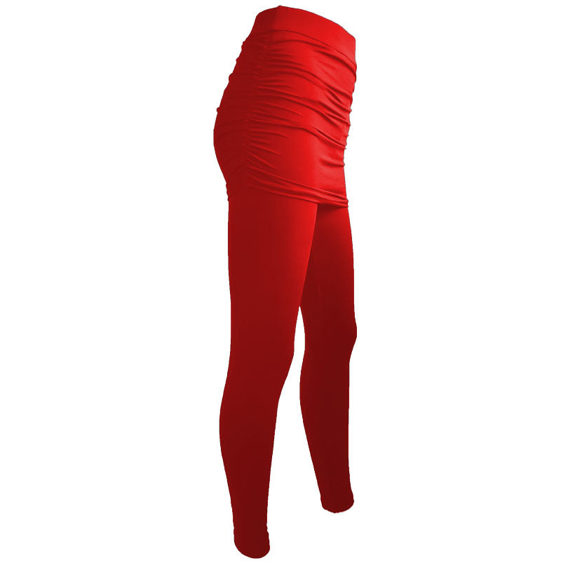 Pleated Hip-Skirt Leggings Plus Size Available