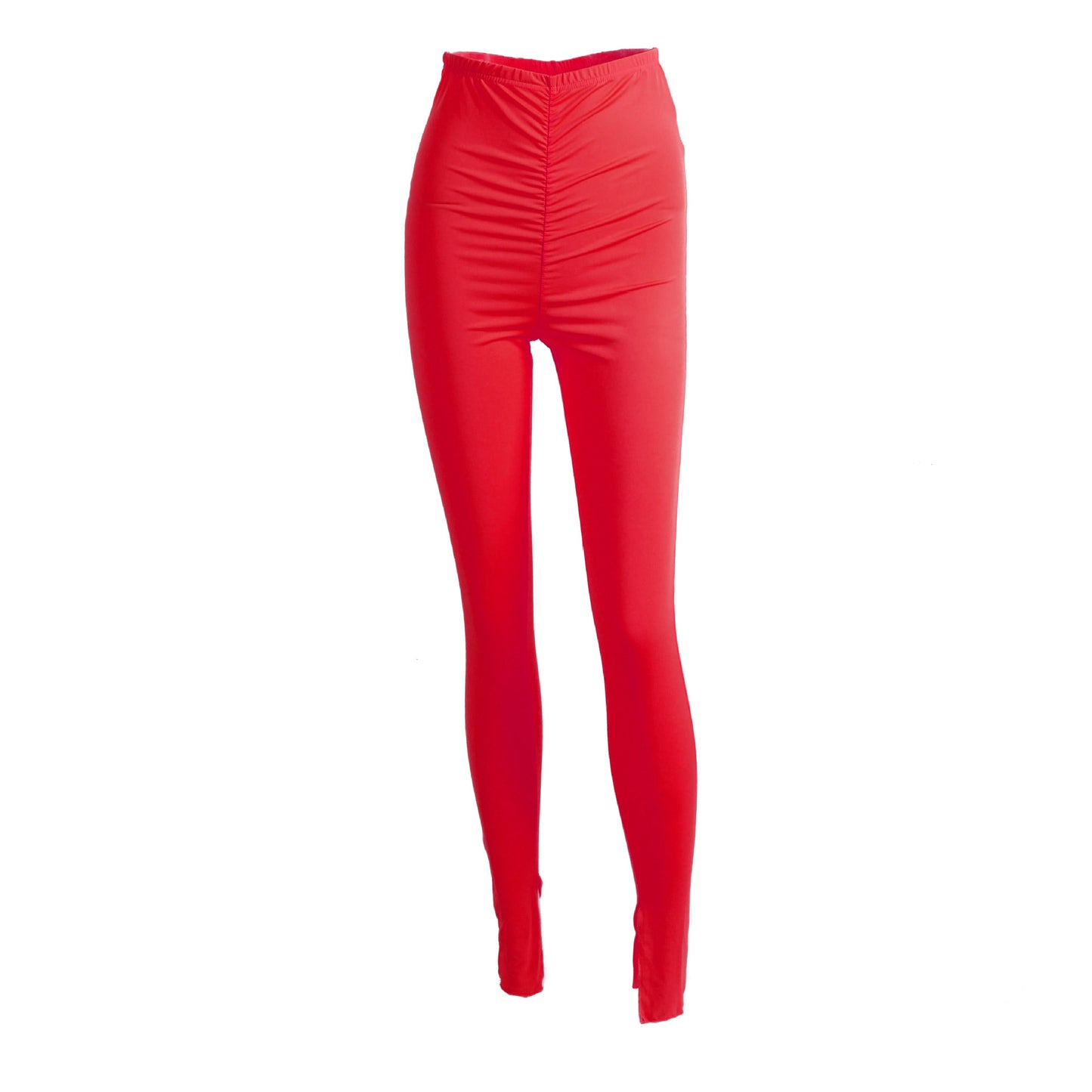 Solid Colour Pleated Leggings