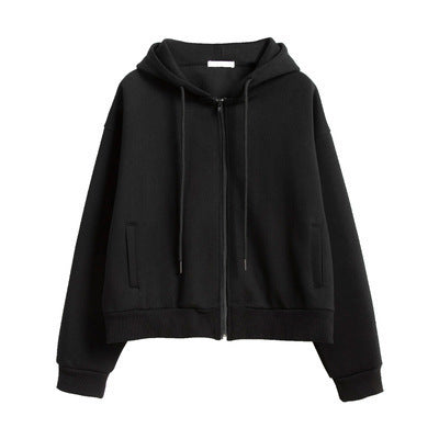 WOMEN'S HOODED CARDIGAN black,grey, khaki, white