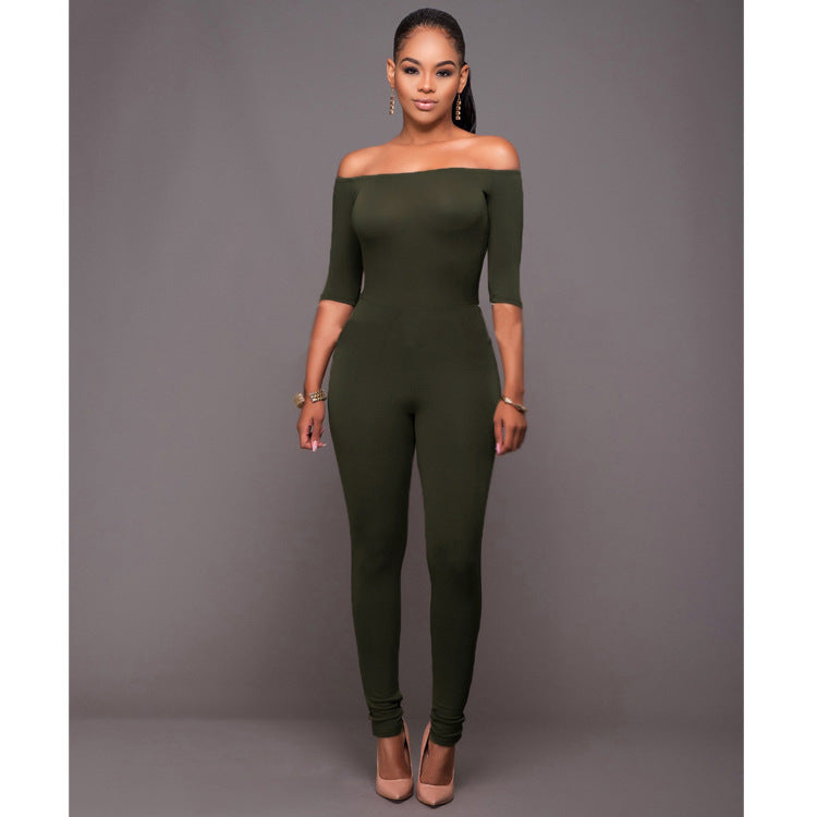 Women's Mid-sleeve Jumpsuit