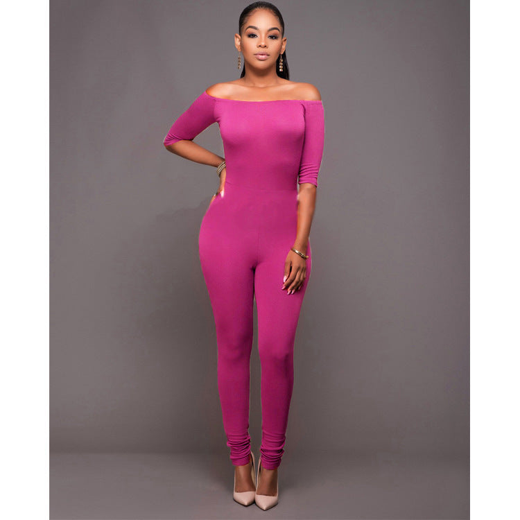 Women's Mid-sleeve Jumpsuit