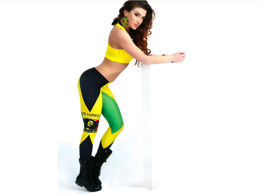 Jamaica Flag Carnival Festival Leggings Plus Size Available