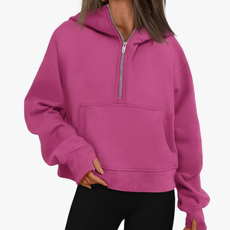 Autumn, Winter, Spring Long Sleeve Loose Hooded Jumper