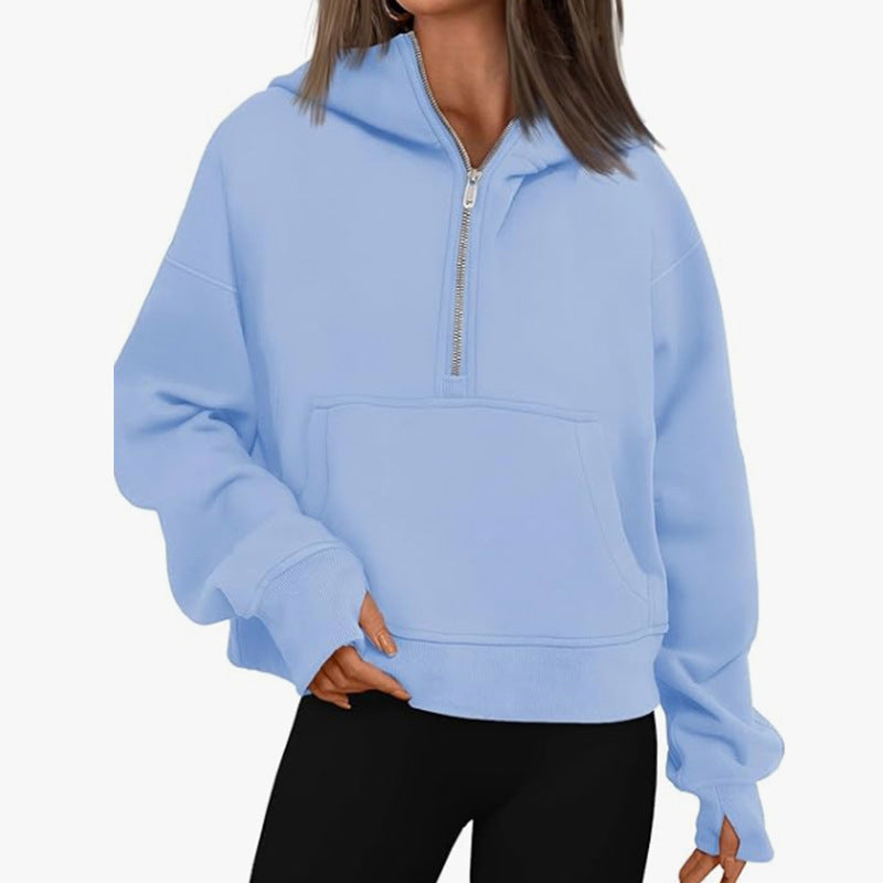 Autumn, Winter, Spring Long Sleeve Loose Hooded Jumper