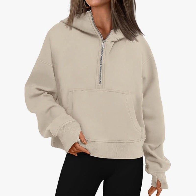 Autumn, Winter, Spring Long Sleeve Loose Hooded Jumper