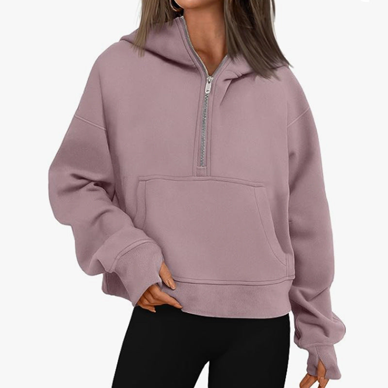 Autumn, Winter, Spring Long Sleeve Loose Hooded Jumper