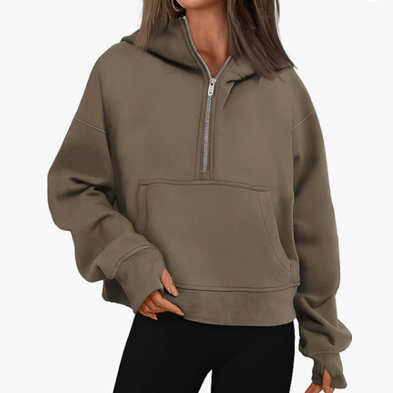 Autumn, Winter, Spring Long Sleeve Loose Hooded Jumper