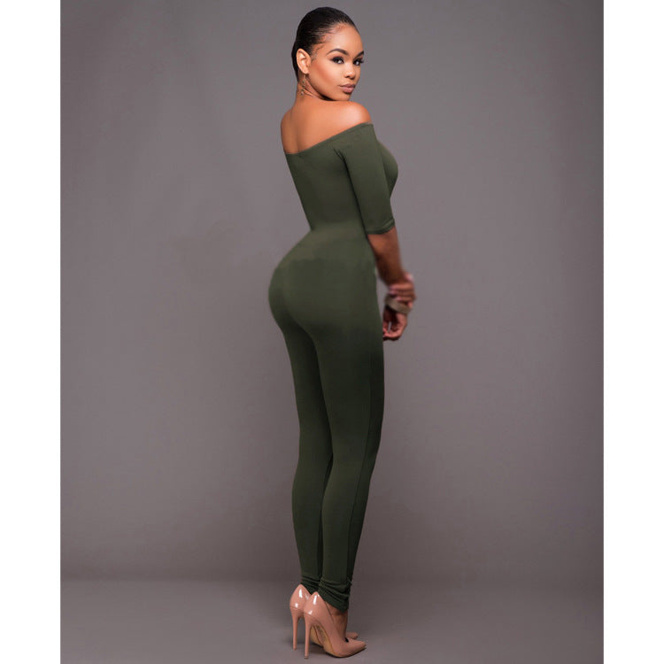 Women's Mid-sleeve Jumpsuit