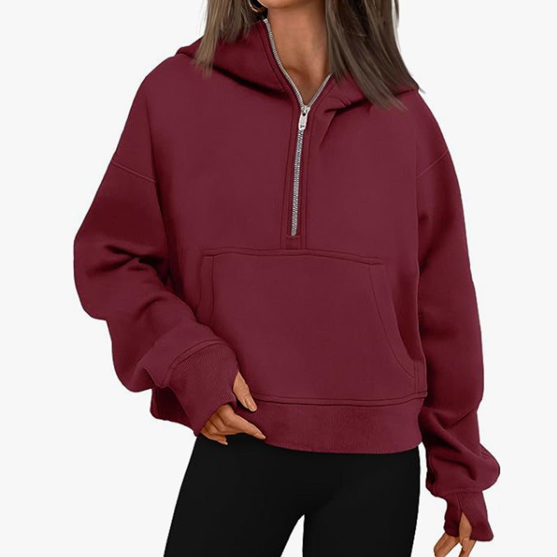 Autumn, Winter, Spring Long Sleeve Loose Hooded Jumper