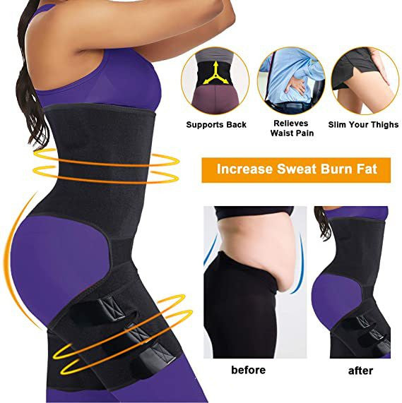 Thigh Trimmer Waist Trainer Hip Shaper Sweat Belt Plus Size Available