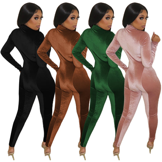 Women's Velvet Body Shaping Jumpsuit