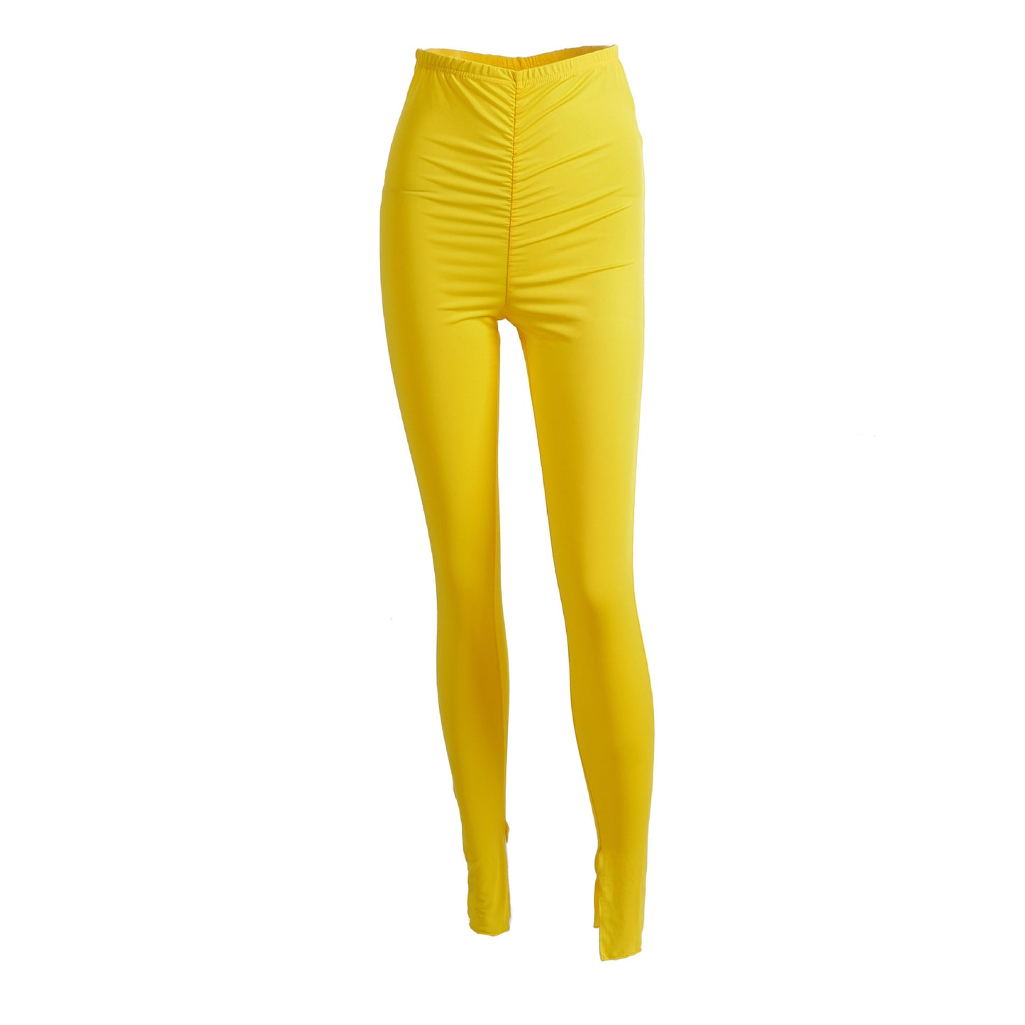 Solid Colour Pleated Leggings