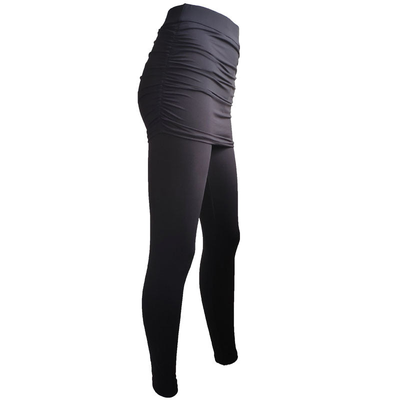 Pleated Hip-Skirt Leggings Plus Size Available