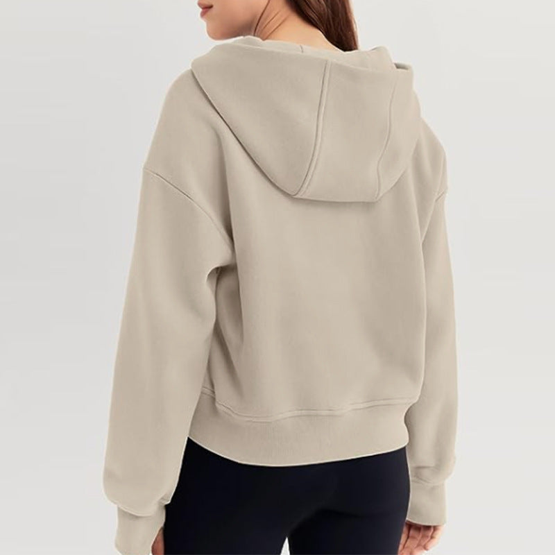 Autumn, Winter, Spring Long Sleeve Loose Hooded Jumper