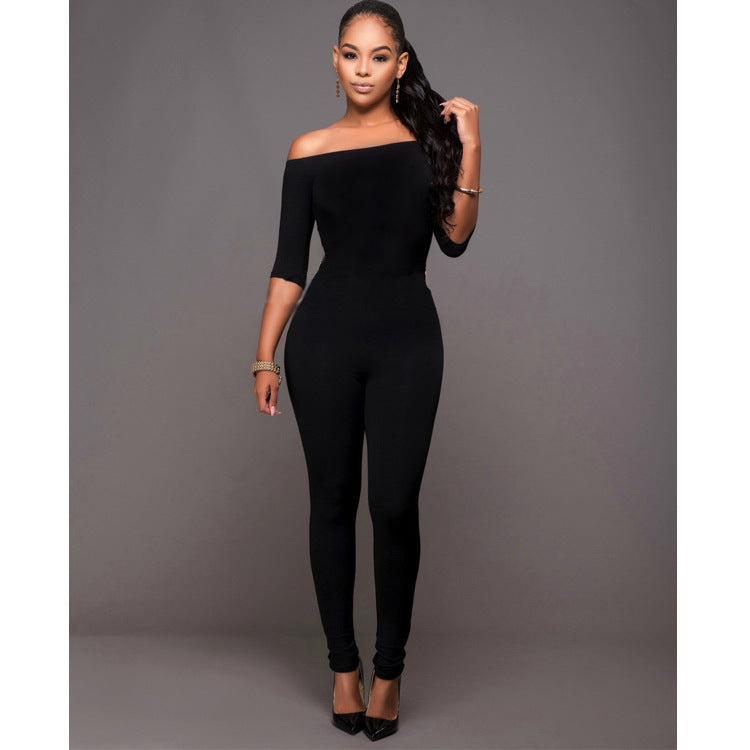 Women's Mid-sleeve Jumpsuit