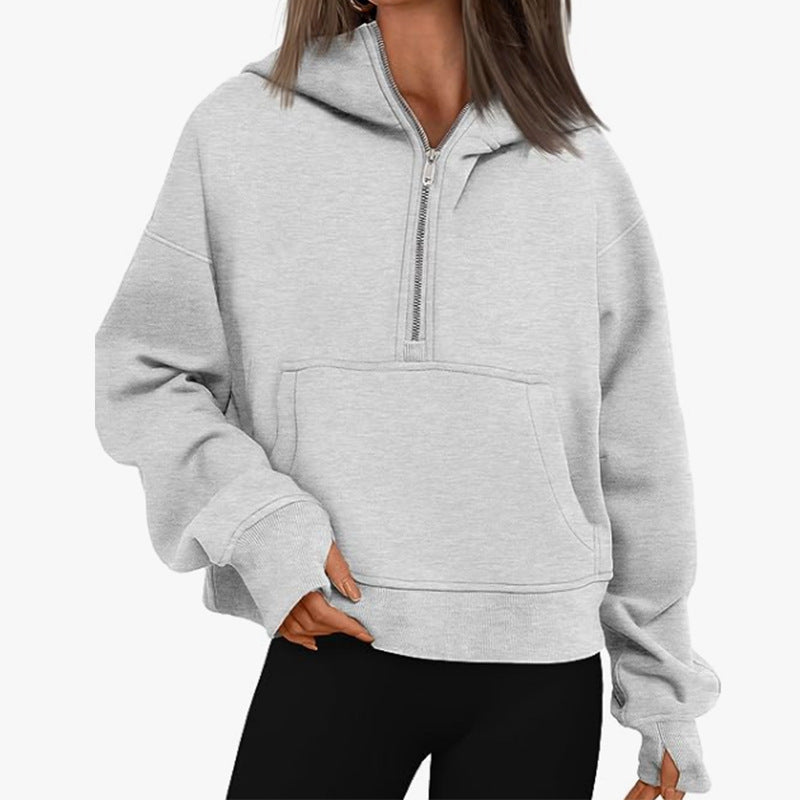 Autumn, Winter, Spring Long Sleeve Loose Hooded Jumper