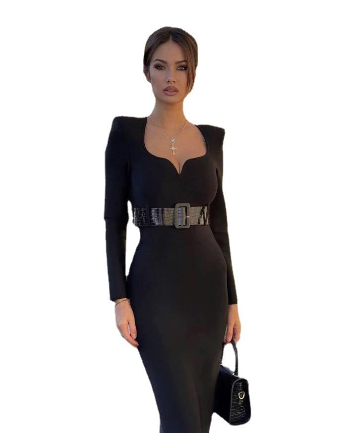 Women's Elegant Long Sleeve Bandage Dress