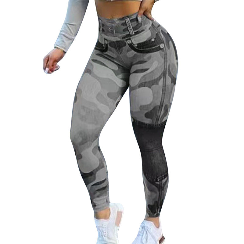 Women's Multicolour Camo Print Butt Lifting Leggings Plus Size Available Up To 5XL