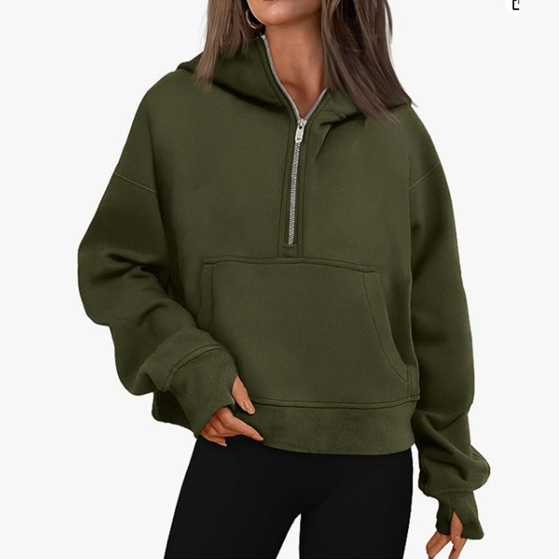 Autumn, Winter, Spring Long Sleeve Loose Hooded Jumper