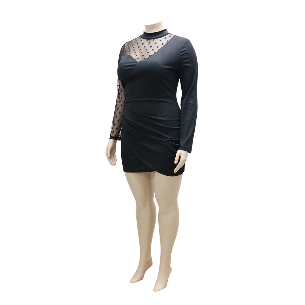 Women's Round Neck Long Sleeve Dress Plus Size Available Up To 5XL