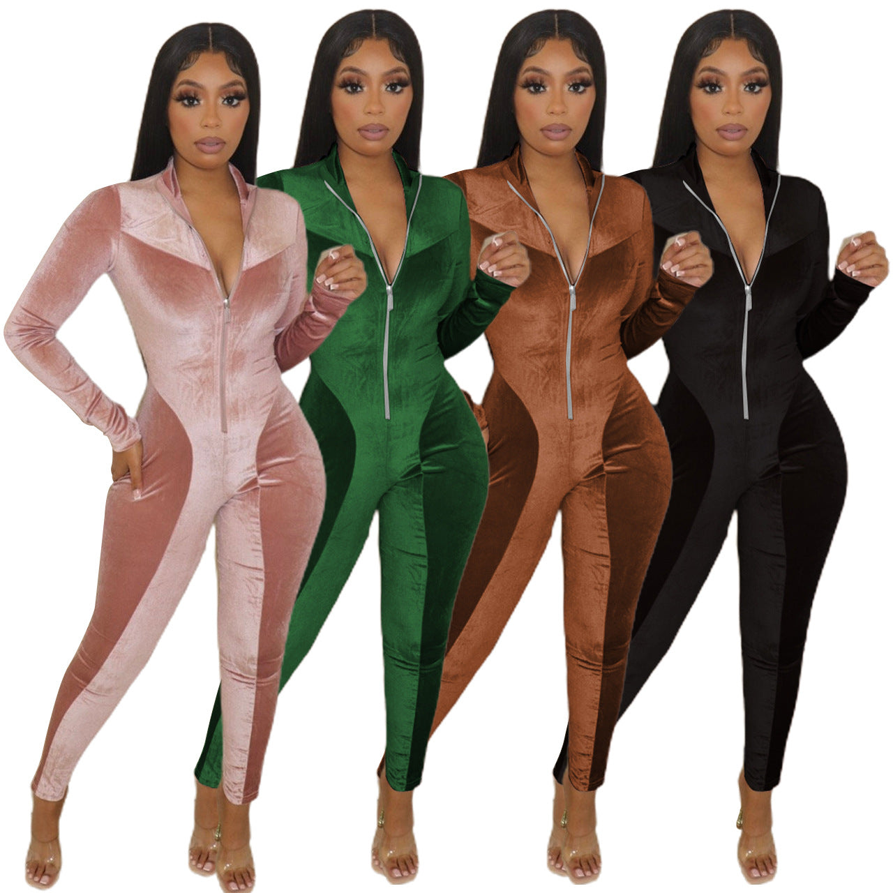 Women's Velvet Body Shaping Jumpsuit