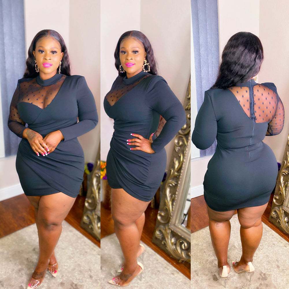 Women's Round Neck Long Sleeve Dress Plus Size Available Up To 5XL