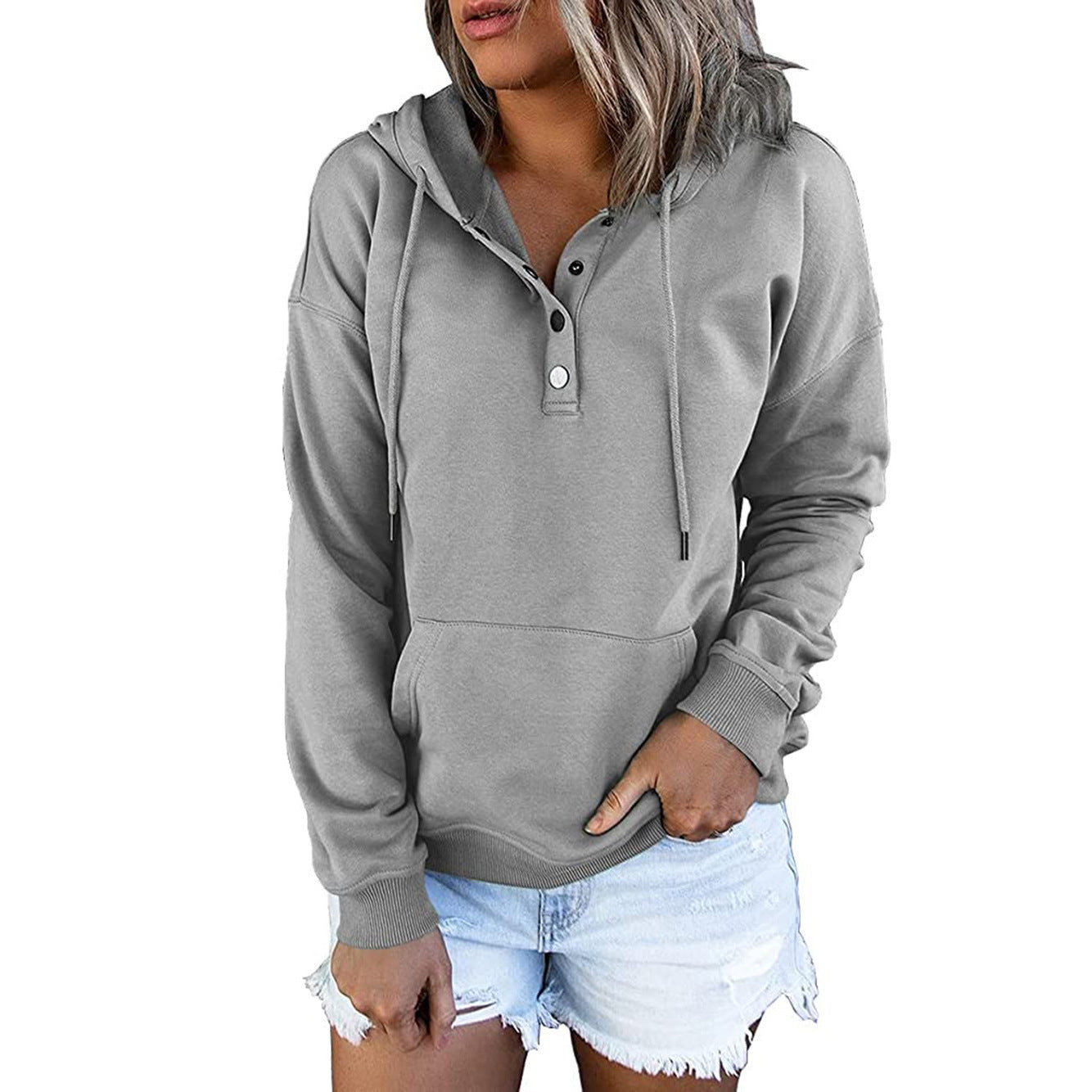 Women's Long-Sleeved Hooded Jumper Plus Size Available