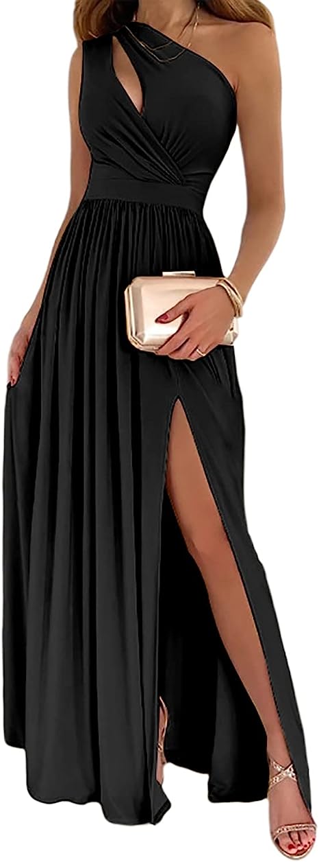 Women's One Shoulder Maxi Dress