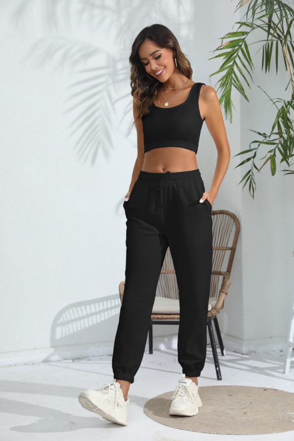 Women's Cropped Tank Top Two-piece Suit