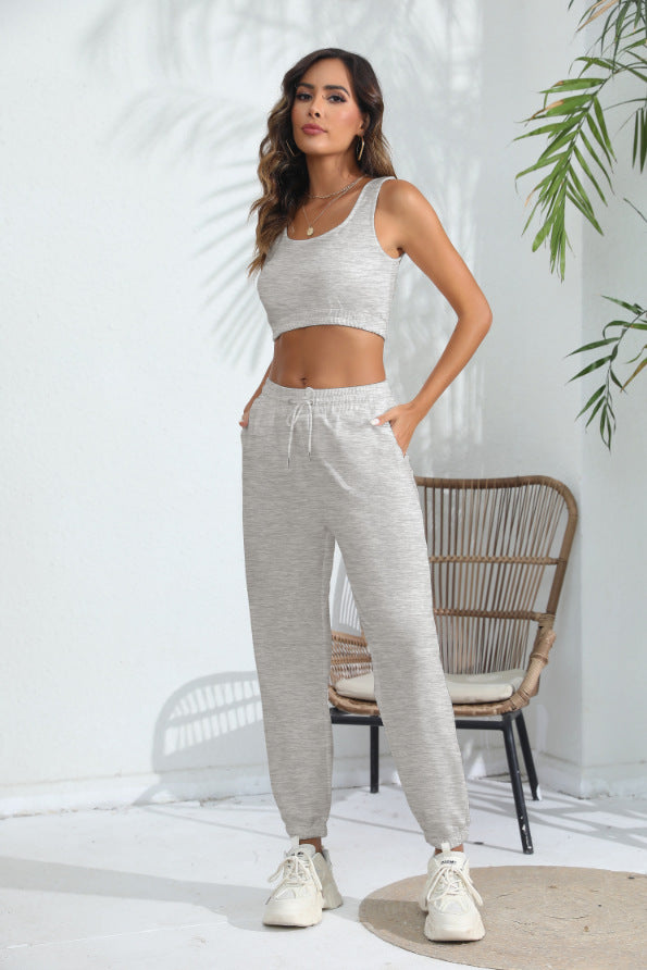 Women's Cropped Tank Top Two-piece Suit