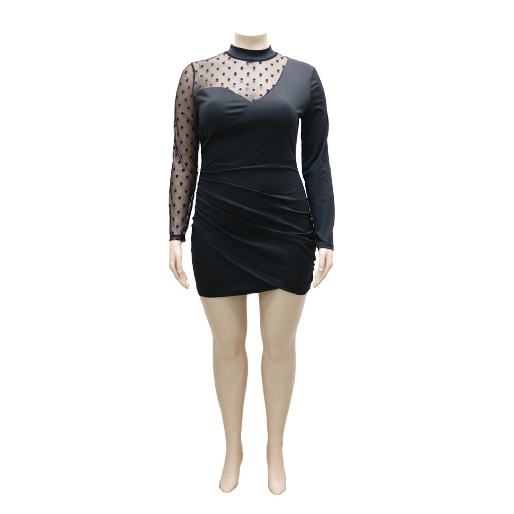 Women's Round Neck Long Sleeve Dress Plus Size Available Up To 5XL