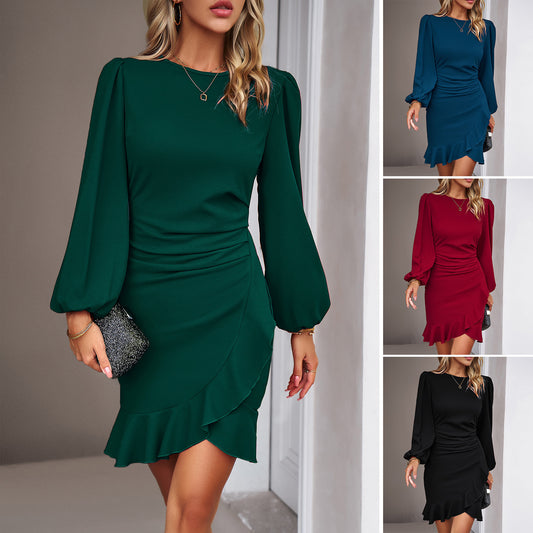 Women's Long Puff Sleeve Dress