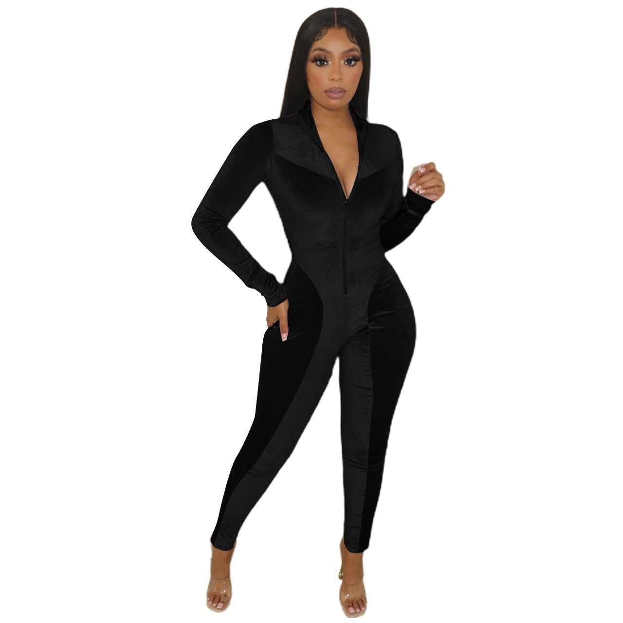 Women's Velvet Body Shaping Jumpsuit