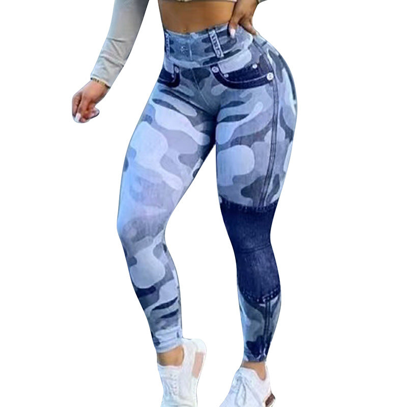 Women's Multicolour Camo Print Butt Lifting Leggings Plus Size Available Up To 5XL