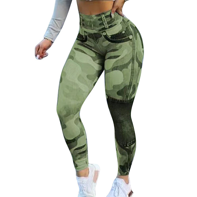 Women's Multicolour Camo Print Butt Lifting Leggings Plus Size Available Up To 5XL