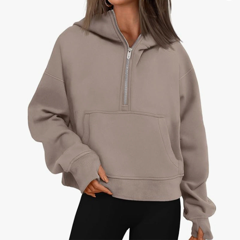 Autumn, Winter, Spring Long Sleeve Loose Hooded Jumper