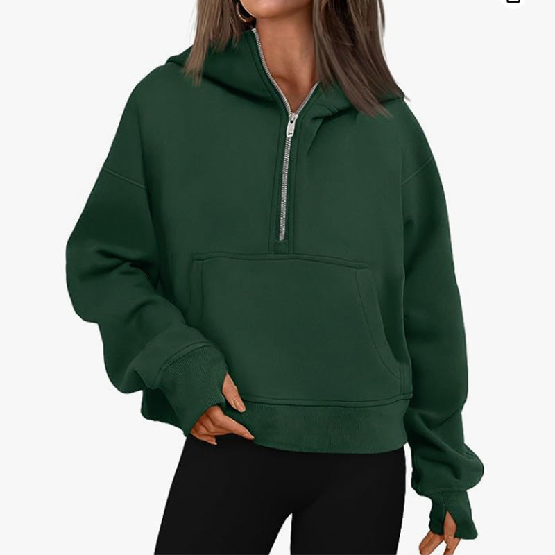 Autumn, Winter, Spring Long Sleeve Loose Hooded Jumper