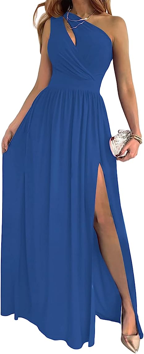 Women's One Shoulder Maxi Dress