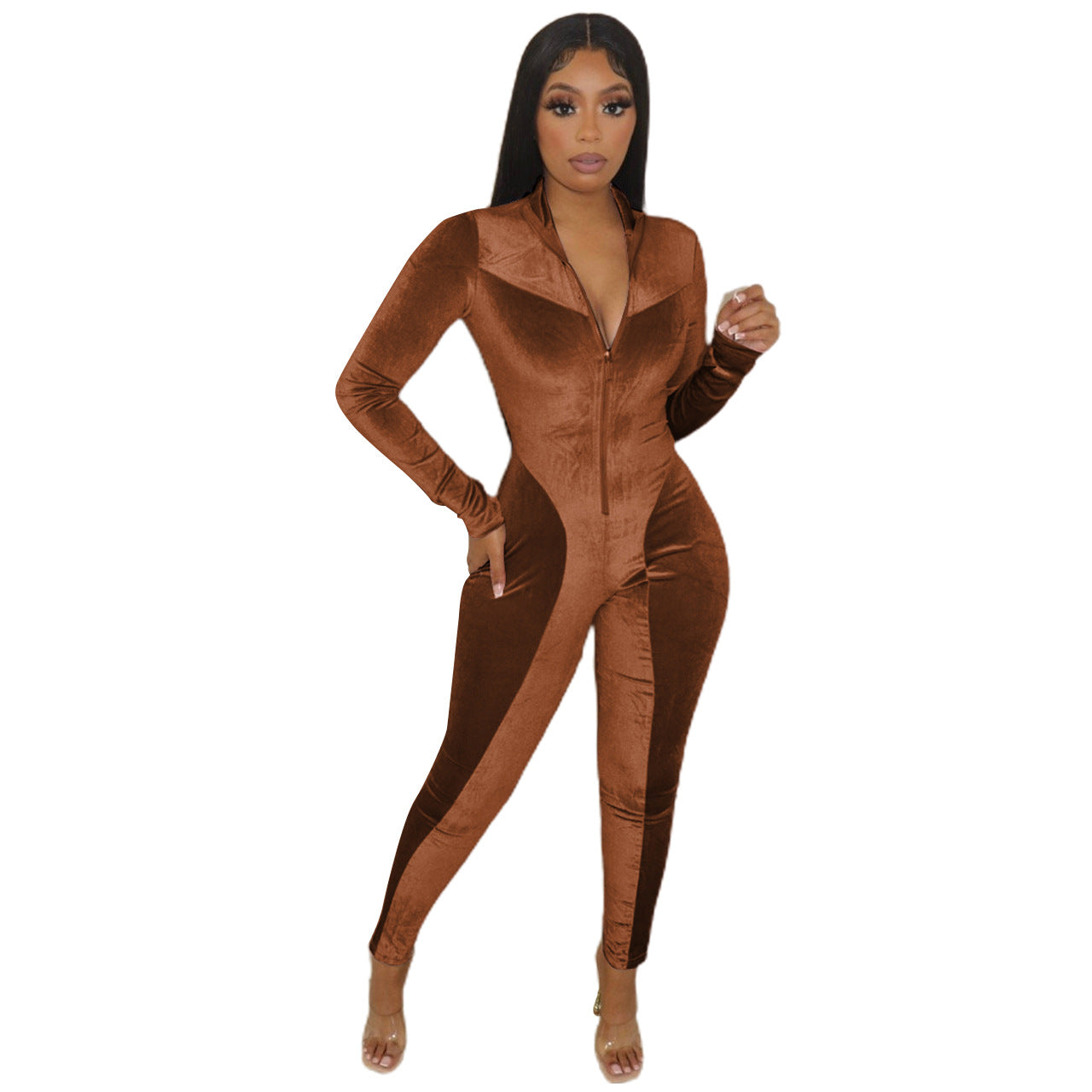 Women's Velvet Body Shaping Jumpsuit