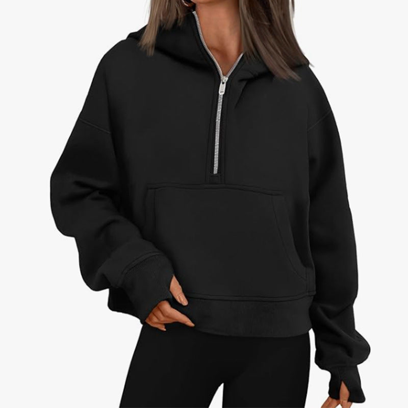 Autumn, Winter, Spring Long Sleeve Loose Hooded Jumper