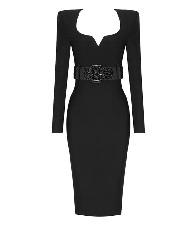 Women's Elegant Long Sleeve Bandage Dress